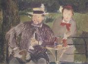 Portraits d'Ernest Hoschede et de sa fille Marthe (mk40), Edouard Manet